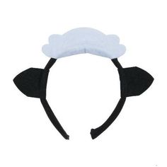 a black and white cat ears headband