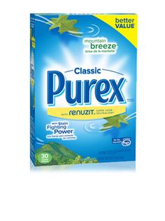 the box of purex is shown on a white background