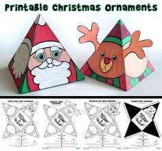 printable christmas ornament for kids to make with paper and construction material,