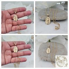 Gold Virgin Mary Necklace, Oval Virgin Mary Necklace, 14k Heavy Plated Gold Miraculous Medal, Virgin Mary Necklace, 2mm Scroll Chain for just $42.90 #SaintMaryNecklace #ThinNecklace #CatholicJewelry #VirginMaryPendant #VirginMaryNecklace #14kGoldVirginMary #GoldStMary #GoldVirginMary #MiraculousMedal #VirginMary Figaro Chain Jewelry For Gifts, Oval Figaro Chain Jewelry As Gift, Oval Figaro Chain Necklace As A Gift, Miraculous Medal Necklace, Virgin Mary Necklace, Catholic Jewelry, Miraculous Medal, Online Jewelry Store, Virgin Mary