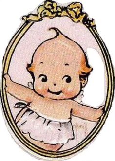 a drawing of a baby in a mirror