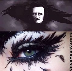 Edgar Allen Poe inspired makeup What Is Makeup, Mascaras Halloween, Halloween Makeup Ideas, Allen Poe, Edgar Allen Poe