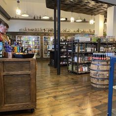 the inside of a liquor store filled with lots of bottles