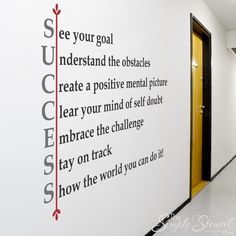 Promote success in your school hallways, classrooms, office settings, work spaces or even in counselor's offices. Order this wall decal in up to three colors to match your school, office or logo colors. We offer this easy to install wall decal in many small or large sizes. If you don't see a size you are looking for, or if you would like a custom design, contact us for more options. Tenk Positivt, Tatabahasa Inggeris, Studera Motivation, School Hallways, Logo Colors, Motiverende Quotes, Work Spaces, Self Quotes, Self Motivation