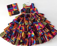 First birthday dress/Girl baby clothes /Flower girl dress/Baby | Etsy Dress With Head Wrap, Dresses African Print, African Kids Clothes, Dress Ankara, African Print Skirt, Dresses African, Baby Girls Dress, Toddler Dresses, African Dresses For Kids