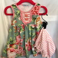 Never Worn Play Flowy Top With Long Bloomers. Laundered With Nontoxic Detergent Casual Floral Print Playtime Sets, Casual Floral Print Sets For Playtime, Long Bloomers, Woman Costumes, Matching Outfit, Bitty Baby, Flowy Top, Flowy Tops, Matching Outfits