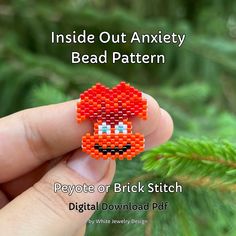 This is an instant download DIGITAL Miyuki beaded Inside Out Anxiety Pattern. It is not a physical product. Materials are NOT included. After purchase, you will receive one pdf and one image. ◆ For the Anxiety Pattern: - Beads: Miyuki Delica 11/0 - Colors: 5       -Type: Peyote Or Brick Technique -Width: 18 columns -Height: 14 lines -Finished size: 0.95 x 0.99 inch -Total beads: 183 ◆ PDF FILES include: - Pattern preview - Bead list (color numbers, names and required quantity) - Word scheme This Disney Seed Bead Pattern, Inside Out Joy, Miyuki Bead, Miyuki Beads Pattern, Color Numbers, Beautiful Beaded Jewelry, Diy Jewelry Display, Bead Weaving Tutorials, Seed Bead Pattern