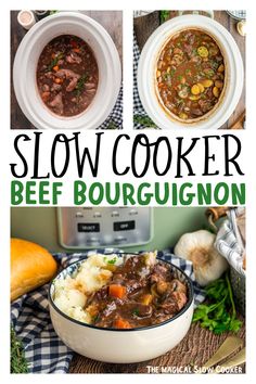 this slow cooker beef bourgugnon is the perfect meal to make for dinner