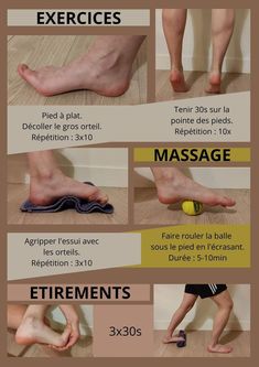 the instructions for how to do an exercise with foot reflexs and ballon de plage