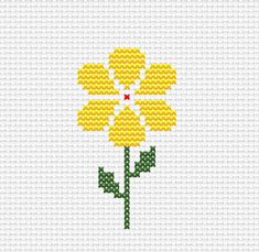 "Small Coneflower, Beginner Cross Stitch Pattern This charming pattern features a vibrant canary yellow daisy motif, bringing a pop of color and joy to your stitching projects. Designed with beginners in mind, this pattern simplifies the cross stitch process so you can easily create a beautiful piece of art. Aida: 14 count ( 5,5 per cm) Pattern Size: 19 x 35 stitches Finished Size: 1.3 x 2.5 inches ( 3  x 6 cm ) Note: This listing is for a digital cross-stitch pattern only. Physical materials ar Easy Flower Cross Stitch Pattern, Beginner Cross Stitch, Motif Flower, Wedding Sampler, Stitching Projects, Easy Cross Stitch, Tiny Cross Stitch, X Stitch, Easy Cross