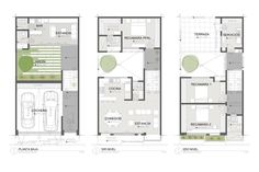 three different floor plans for a house