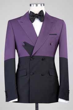 Discover the very best Modern Purple And Black Double Breasted Point Collar Men Ball Suit for work,prom and wedding occasions at Bradymensuit. Custom made Purple Peaked Lapel mens suits with high quality. Black Double Breasted Suit, Suit For Prom, Hot Suit, Prom Suits For Men, Purple Suits, Prom Suits, Purple Jacket, Suit Up, Double Breasted Jacket