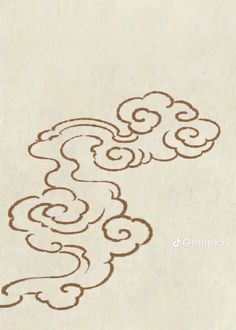 Asian Cloud Tattoo Design, Korean Clouds Tattoo, Japanese Sun And Clouds Tattoo, Tibetan Clouds Tattoo, Chinese Clouds Drawing, Japanese Cloud Painting, Clouds Japanese Art