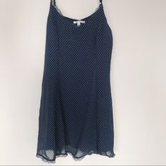 Lucca Couture Navy And White Polka Dot Slip Dress With Lace Detail. Never Worn. Nwot. Would Look Great Under A Denim Jacket. Sleeveless Polka Dot Dress With Lace Trim, Polka Dot Mini Dress For Daywear, Polka Dot Fitted Mini Dress For Daywear, Fitted Polka Dot Mini Dress For Daywear, Polka Dot Slip Dress, Slip Dress With Lace, Poshmark Finds, Dress With Lace, Lucca