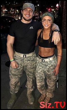 Gi Joe And Gi Jane Costume, Gi Jane Costume, All Black Halloween Costume, Cool Couple Halloween Costumes, Black Dress Halloween Costume, Military Costume, Halloween Costumes Diy Couples