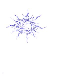 a drawing of a sun with rays coming out of the center and behind it, on a white background