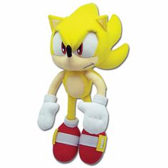 an image of a stuffed animal that is in the shape of a sonic character on a white background