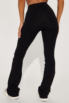 Available In Black, Chocolate, Heather Grey, Charcoal, And Navy. Tall Inseam 37" Inseam Flare Pant Pull On Elastic Waist Stretch High Waist 95% Cotton 5% Spandex Imported | Tall Adriana Flare Pant in Black size XS by Fashion Nova Black Chocolate, Flare Pant, Flare Pants, Black Pants, Fashion Nova, Heather Grey, Elastic Waist, High Waist, High Waisted