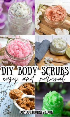 Homemade Body Scrub Ingredients & 6 Easy Recipes - On Your Journey Scrub Ideas, Homemade Body Scrubs, Easy Diy Scrub, Joululahjat Diy, Diy Lush, Body Scrub Recipe, Sugar Scrub Homemade, Scrub Corpo, Homemade Scrub