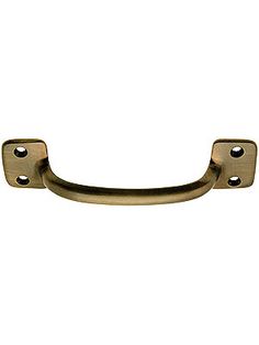 an old brass door handle on a white background