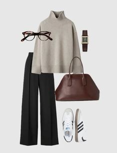 Capsule Formal Wardrobe, Cool And Chic Outfit, Winter Sweater Outfits Work, Classic Style Winter Outfits, Casual Business Dinner Outfit, Business Casual Outfits Autumn, Business Office Outfits Women, Business Casual Looks For Women, Casual Work Outfits Fall 2024