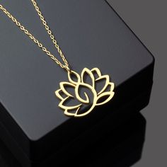 Lotus Flower Necklace in Sterling Silver, Lotus Jewelry, Buddhist Symbol Pendant is made by hand in our workshop with care. All our jewelry is the most elegant choice for the Bridesmaids, friends, your loved ones and for yourself. Lotus Flower Necklace in Sterling Silver, Lotus Jewelry, Buddhist Symbol Pendant * Finish: Sterling Silver ∙  24k Gold ∙ Rose Gold. * All our jewelry is custom made by hand with care in our workshop.  HOW TO ORDER ❓ * Select your necklace COLOR. * Choose necklace lengt Flower-shaped Jewelry With Flower Decoration For Jewelry Making, Gold Jewelry With Flower Decoration For Gift, Elegant Flower Shaped Necklace For Mom, Delicate Flower Pendant Jewelry With Flower Decoration, Nature-inspired Jewelry With Flower Charm, Nature-inspired Gold Flower Pendant Jewelry, Handmade Spiritual Flower-shaped Necklace, Dainty Gold Jewelry With Flower Decoration, Handmade Gold Flower Necklace