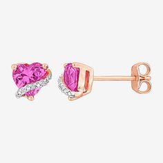 Features: Quick ShipEarring Back: PostSetting: Multi-SettingShape: HeartStone Cut: HeartStone Millimeter Measurement: 6 Mm Width, 6 Mm LengthMetal Color: RoseEarring Length: 6.8mmEarring Width: 7mmRounded Carat Weight: Less Than 1/10 Ct.t.wCare: Wipe CleanStone Type: 2 Lab Created Sapphire, 6 Natural DiamondAuthenticity: Lab Created StoneEarrings Type: Post EarringsEarrings Style: Stud EarringsMetal: 18k Rose Gold Over SilverCountry of Origin: Imported Rose Gold Heart Cut Earrings, Rose Gold Heart Cut Fine Jewelry Earrings, Rose Gold Heart Cut Earrings For Mother's Day, Heart Stud Earrings, Buying Diamonds, Heart Studs, Heart Earrings Studs, Pink Sapphire, 18k Rose Gold