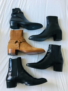 Mens Heeled Boots Fashion Men, Men’s Heels, All Saints Boots, Heeled Boots Men, Saint Laurent Boots Men, Trendy Shoes For Men, Mens Heeled Boots, Saint Laurent Boots, Cool Sneakers