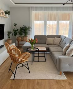 a living room filled with furniture and a flat screen tv