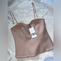 Nwt Zara Strapless/Removable Straps Corset Top, Size Xs, Broken Strap But They Are Both Removable, Best Worn Strapless. Corset Top, Zara Tops, Zara, Womens Tops, Cream, Women Shopping, Color