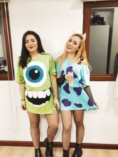 Diy Mike Wazowski Costume Women, Mike And Sully Costume, Sully Halloween Costume, Sully And Boo Costume, Rockstar Halloween Costume, Halloween Costumes For Friends, Costumes For Friends, Sully Costume