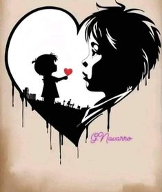 a drawing of a boy and girl in front of a heart with the words i love you