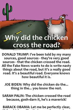 an image of a road with the words why did the chicken cross the road?