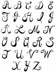 the upper and lower case of an english alphabet, with cursive letters in black ink