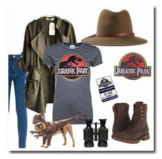 there is a t - shirt, jeans, hat and boots on this outfit set