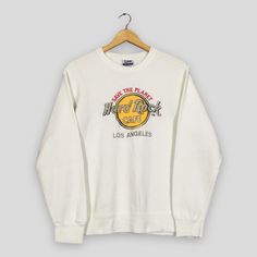 Vintage Hard Rock Cafe Los Angeles Sweatshirt Small Hard Rock Cafe Usa Save The Planet Sweater Hard Rock Los Angeles White Crewneck Size S Hard Rock Cafe Sweater, Vintage Hard Rock Cafe Sweatshirt, Hard Rock Cafe Outfit, Planet Sweater, Los Angeles Sweatshirt, White Crewneck, Fun Sweatshirts, Rock Cafe, Hard Rock Cafe