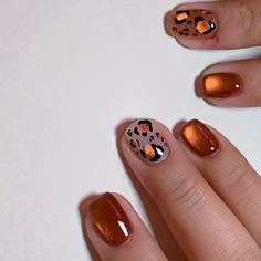 Faster shipping. Better service Orange Leopard Print, Lovely Nails, Nagel Tips, Manicure Diy, Nail Design Inspiration, Nail Forms, Nails 2024, Nailed It, Autumn Nails