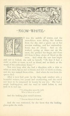 an old book with snow - white written in black ink on the front and back cover