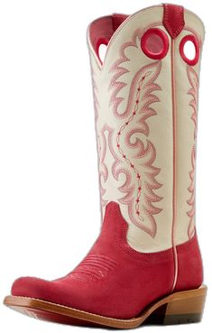 Classic Red Boots For Rodeo, Fitted Leather Boots For Rodeo, Red Leather Boots For Ranch, Fitted Leather Lined Boots For Rodeo, Calf Leather Round Toe Rodeo Boots, Leather Boots With Suede Lining For Rodeo, Heel Tap, Leather Cowboy Boots, Western Boot