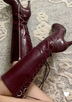 cherry red boots Ester Dobrik, Lana Del Rey Fashion, Coquette Boots, Cherry Red Boots, Lana Del Rey Style, Red Coquette, Boots Aesthetic, Shoes For Wedding, Dr Shoes