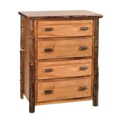 a wooden chest with three drawers and two doors