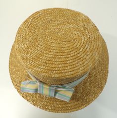 -Description- >boy's straw hat with striped bow ribbon >ribbon is blue, pink, green, yellow >cute hat! >condition: great >color(s): tan, blue, green, pink, yellow >fabric(s): straw >size: one size fits most -social media- instagram: @voguevibesvintage H#1 VVV0380 90s Boys, Boys Hats, 90s Hats, Spring Hat, Easter Hat, Striped Hat, Plaid Hats, Easter Hats, Spring Hats