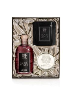 the luxury gift set includes an assortment of handmade soaps and body lotion