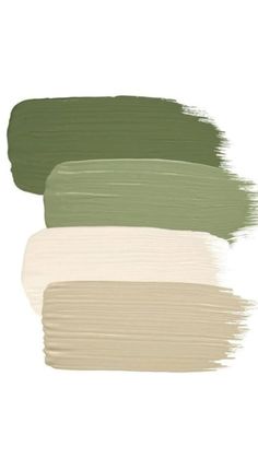 three shades of green and white paint with the same color scheme in each one's palette