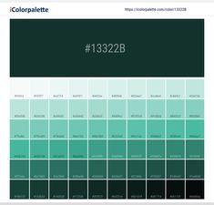 the color palette is green and has many different shades to choose from, including teal