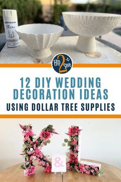 12 Brilliant Wedding Decoration Ideas Using Dollar Tree Items Simple Wedding Shower Decorations Easy Diy, Cheap Flower Centerpieces Diy, Dollar Tree Decorations Parties, Boujee Wedding On A Budget, Bridal Shower Centerpiece Ideas Diy, Dollar Tree Diy Bridal Shower Decor, Inexpensive Wedding Centerpieces Diy, Dollar Tree Wedding Hacks, Diy Vintage Wedding Decor