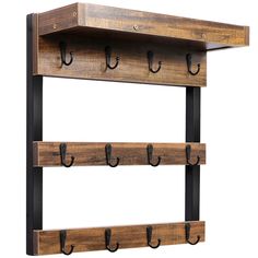 PRICES MAY VARY. 【Optimized 12-Hook Design】Experience the benefits of our coffee mug rack wall mounted unit, boasting a 12-hook storage capacity. This rustic rack allows for the organization and display of your favorite mugs, freeing up cabinet space and adding a decorative touch to your kitchen 【Fits Standard Size Mugs】Crafted with precise attention to detail, our mug wall racks are designed to accommodate virtually all standard mug sizes. The metal hooks are spaced approximately 3.9 inches apa Mug Rack Wall, Mug Wall Rack, Industrial Hall Tree, Rustic Hooks, Coffee Mug Storage, Coffee Mug Rack, Mug Storage, Wood Mug, Coffee Mug Holder