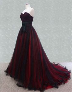 Color Wedding Dresses, Sweep Train Prom Dress, Gothic Wedding Dress, Red Wedding Dresses, 2015 Wedding Dresses, Dress 2015, Color Wedding, Fantasy Gowns, Wedding Dresses Strapless