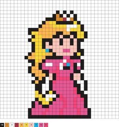 an image of the princess from mario's pixel art game, which is made out of