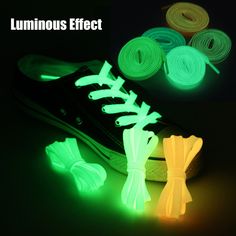 Luminous Shoelaces Flat Sneakers Canvas Shoe Laces Glow In The Dark Night Fluorescent Shoelace for Glow In The Dark Sneakers Nike, The Dark Night, Canvas Shoe, Flat Sneakers, Dark Night, Sports Shoes, Canvas Shoes, In The Dark, Glow In The Dark